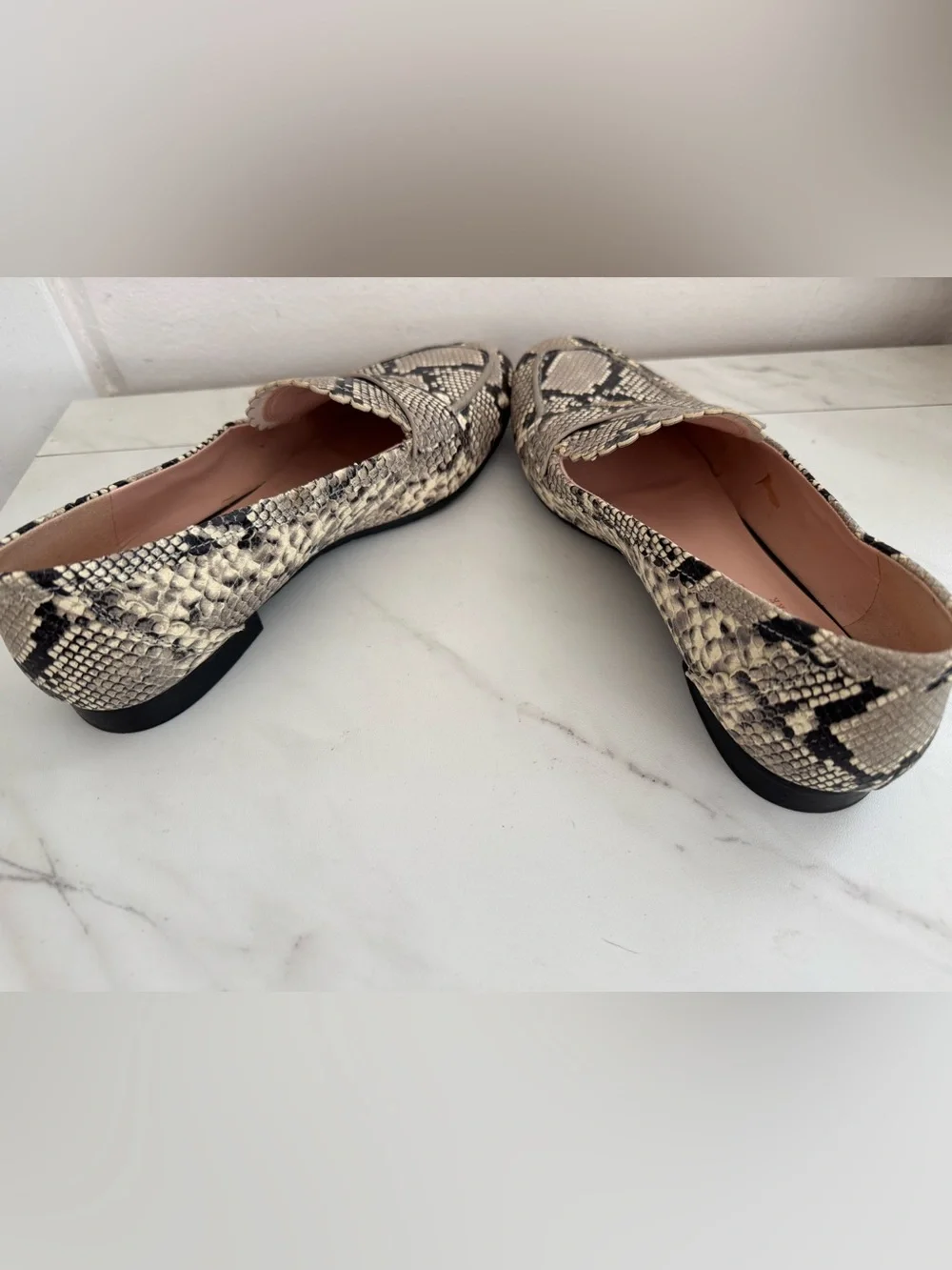Kate Spade New York Cara Flora Snake Print Leather Loafers Size